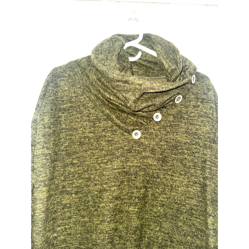 Vanilla Bay Olive Green Cowl Neck Button Detail Long Sleeve Sweater Top - Picture 2 of 7
